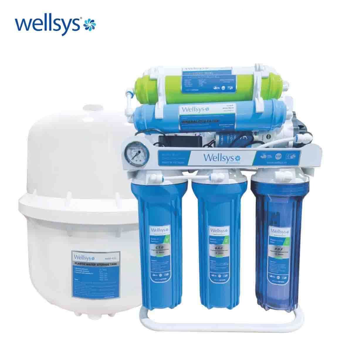 Wellsys RO-100B 7-Stages RO Water Purifier With Stand & Pressure Meter